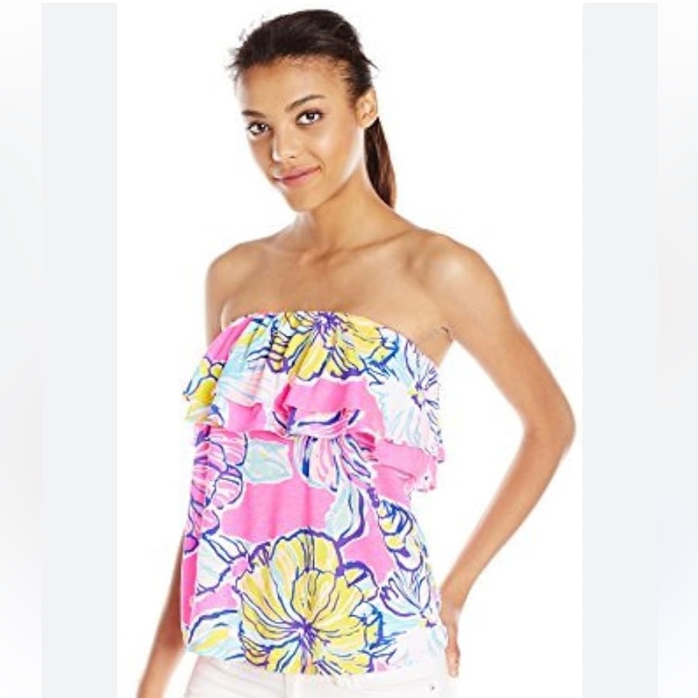 Lilly Pulitzer Rilo Swept By The Tides Floral Strapless Tube Top